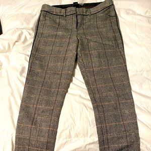Plaid pants with black piping
